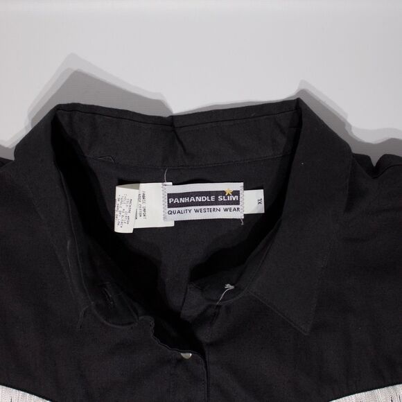 VTG Panhandle Slim Western Pearl Snap Long Sleeve Shirt Fringe USA Women XL - Picture 7 of 13